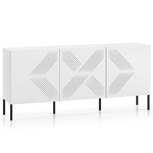 Sideboard 170cm in weiß, schwarze Metallfüße CHENNAI-131 günstig online kaufen