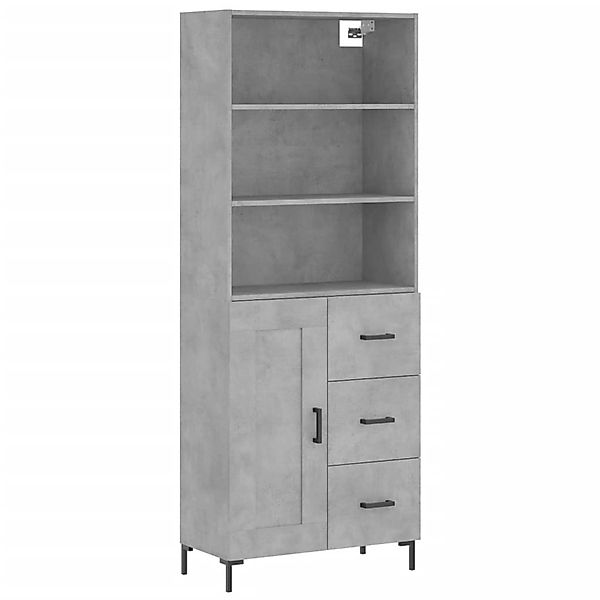 vidaXL Highboard Betongrau 69,5x34x180 cm Holzwerkstoff 3190025 günstig online kaufen