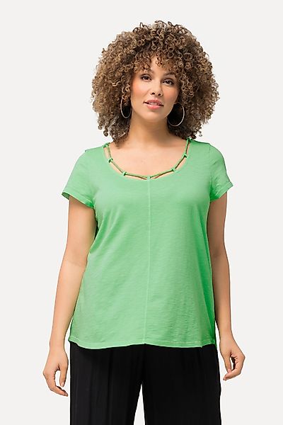 Ulla Popken T-Shirt T-Shirt Kordel A-Linie günstig online kaufen