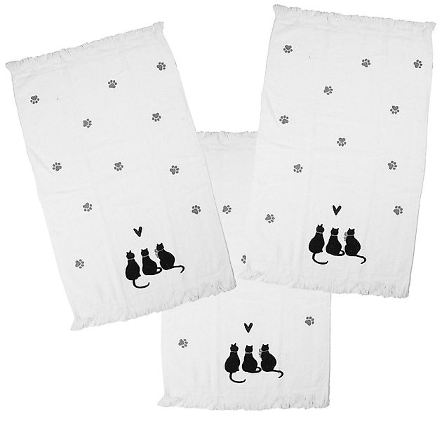 Clayre & Eef Geschirrtuch Landhaus, (3-tlg., 3-teilig), Frottee Küchenhandt günstig online kaufen