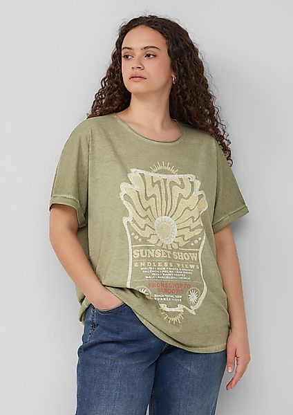 QS Kurzarmshirt Gewaschenes T-Shirt mit Frontprint günstig online kaufen