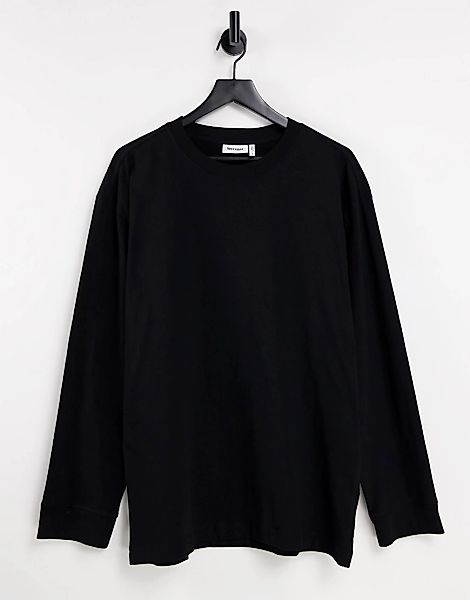 Weekday – Langärmliges Oversize-Shirt in Schwarz günstig online kaufen