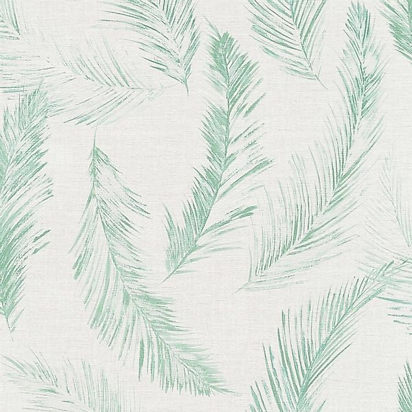 PROFHOME 358964-GU Natur Tapete Federn Matt Grün Blau Grau 0,53 m x 10,05 m günstig online kaufen