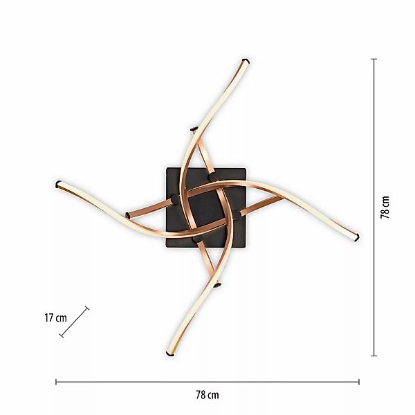 Paul Neuhaus LED-Deckenlampe Polina, 4-flg., gold, dimmbar günstig online kaufen