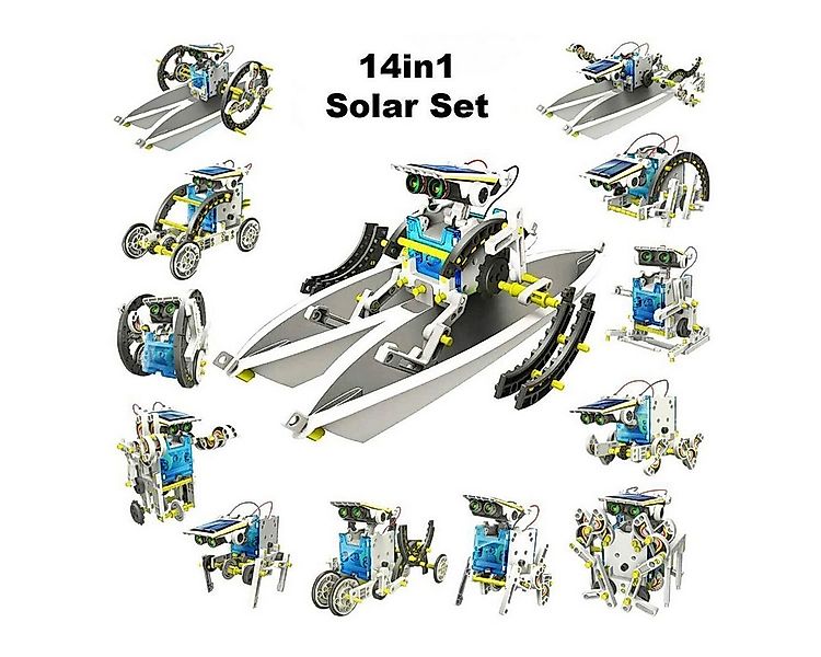 efaso Lernspielzeug Solar Roboter Set 14 in 1- Solar Lernspielzeug günstig online kaufen