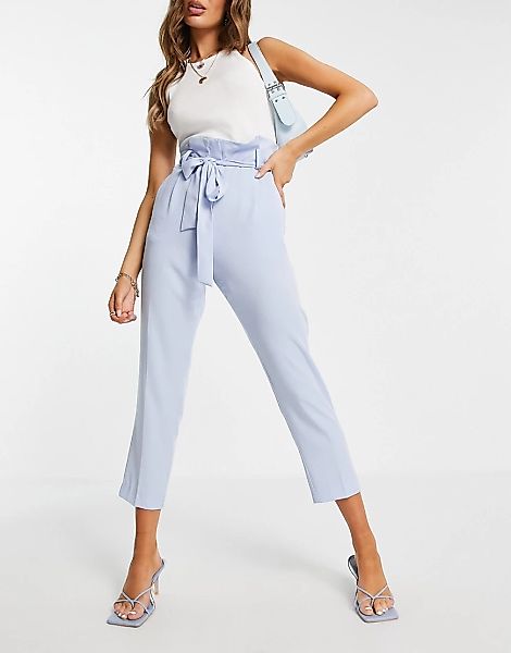 Miss Selfridge – Hose in Blau mit Paperbag-Taille günstig online kaufen