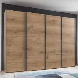 Kleiderschrank mit Schiebetüren in Plankeneiche NB Made in Germany günstig online kaufen