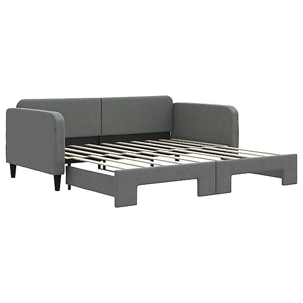 vidaXL Bett Tagesbett Ausziehbar Dunkelgrau 90x190 günstig online kaufen