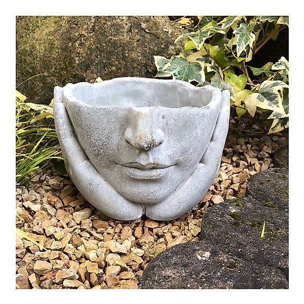 Radami Gartenfigur Pflanztopf Kopf Hand Blumentopf günstig online kaufen