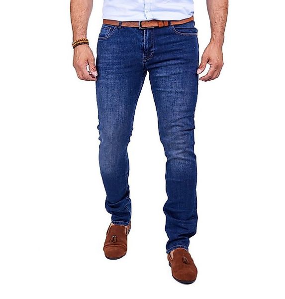 Denim Distriqt Slim-fit-Jeans Herren Regular Fit Jeanshose mit Stretch Blau günstig online kaufen