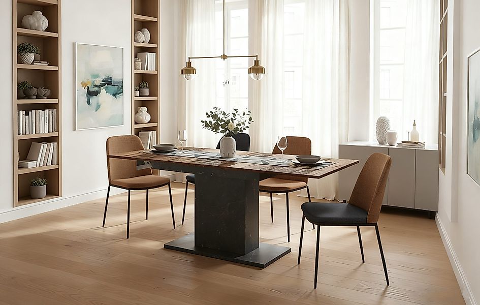 B&D home Säulen-Esstisch BOSCO, ausziehbar, 120-160cm, günstig online kaufen