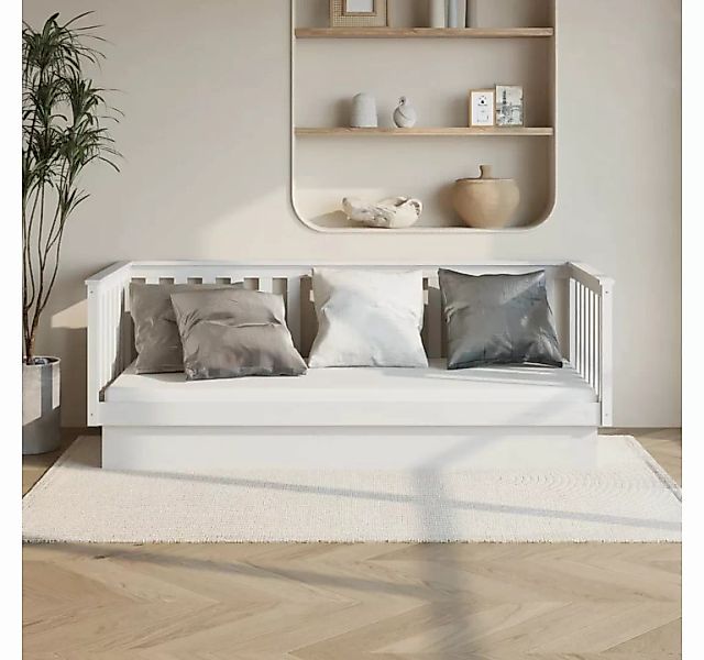 furnicato Bett Tagesbett Weiß 80x200 cm Massivholz Kiefer günstig online kaufen