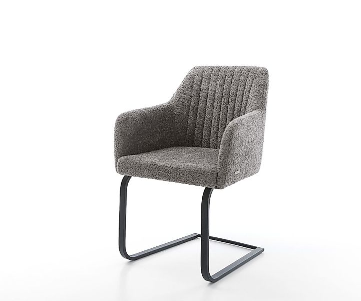 Freischwinger Greg-Flex Bouclé Grau Freischwinger flach Schwarz günstig online kaufen