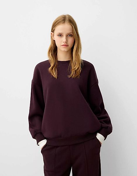 Bershka Oversize-Sweatshirt Mit Seitentaschen Damen S Violett günstig online kaufen