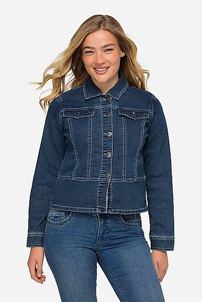 Laurasøn Sommerjacke Jeansjacke Hemdkragen Metallknöpfe Langarm günstig online kaufen