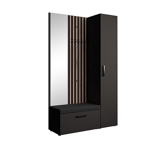 Beautysofa Garderobenschrank mit großem Spiegel und Kleiderstange MARGARET günstig online kaufen