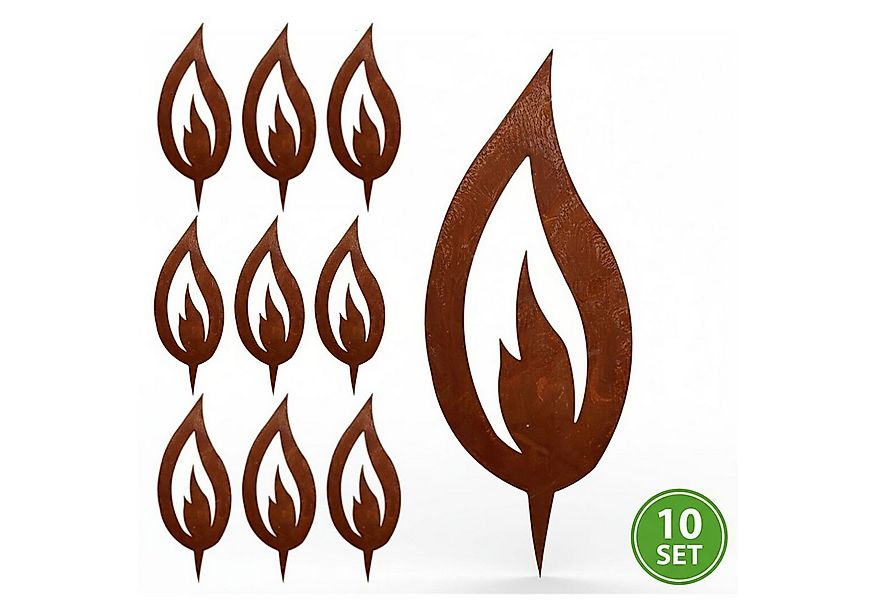 Rostikal Gartenstecker Flammen Dekostecker Weihnachten Deko (10-St) Echter günstig online kaufen