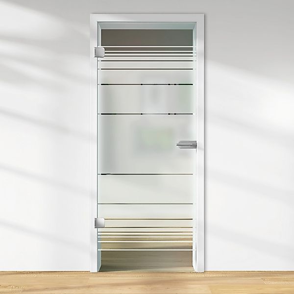 Glasdrehtür ESG Floatglas Dekor Siebdruck 36/05 DIN Links 2097 x 834 x 8 mm günstig online kaufen