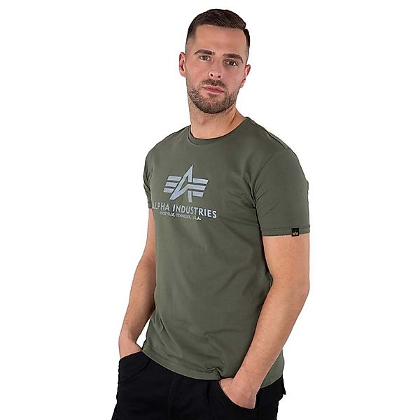 Alpha Industries Basic Reflective Print Kurzärmeliges T-shirt 2XL Dark Oliv günstig online kaufen