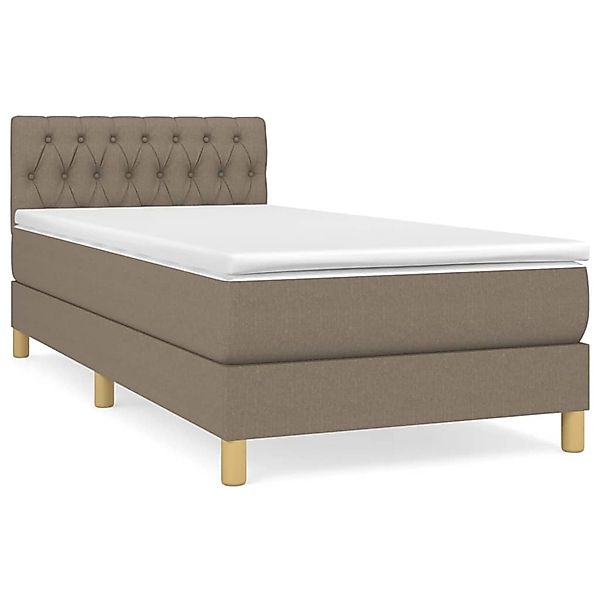 Vidaxl Boxspringbett Mit Matratze Taupe 100x200 Cm Stoff günstig online kaufen