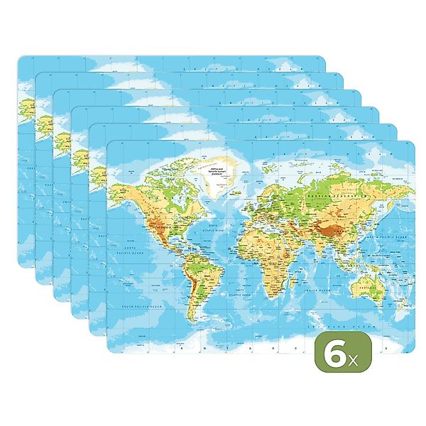 MuchoWow Platzset Weltkarte - Statistisch - günstig online kaufen