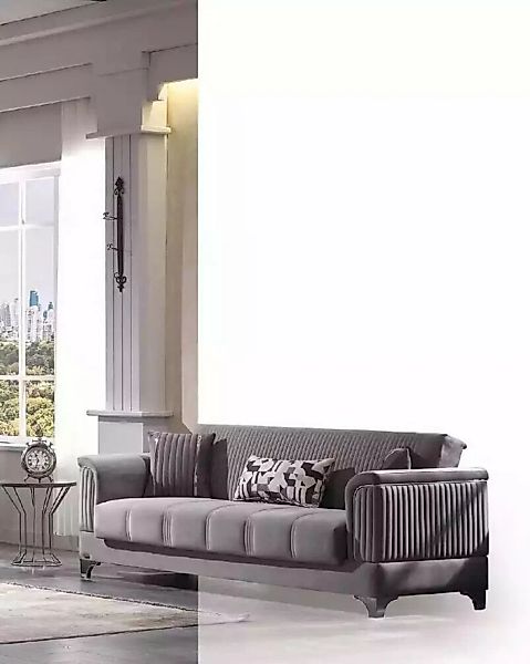 JVmoebel Sofa Luxus Graues Sofa Samtsofa Dreisitzer 3-Sitzer, 1 Teile, Made günstig online kaufen