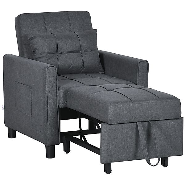 HOMCOM Fauteuil convertible 1 place 3 in 1, Schlafsessel mit verstellbarer günstig online kaufen
