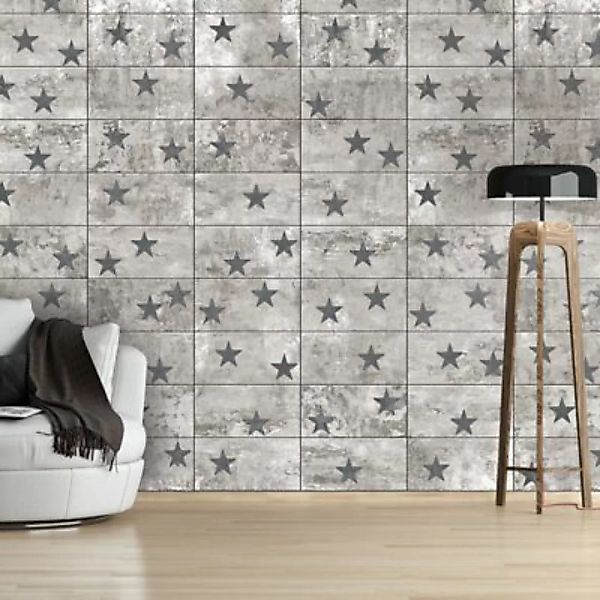 artgeist Fototapete Concrete Stars grau/beige Gr. 50 x 1000 günstig online kaufen