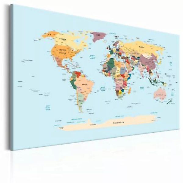 artgeist Wandbild World Map: Travel with Me blau Gr. 60 x 40 günstig online kaufen