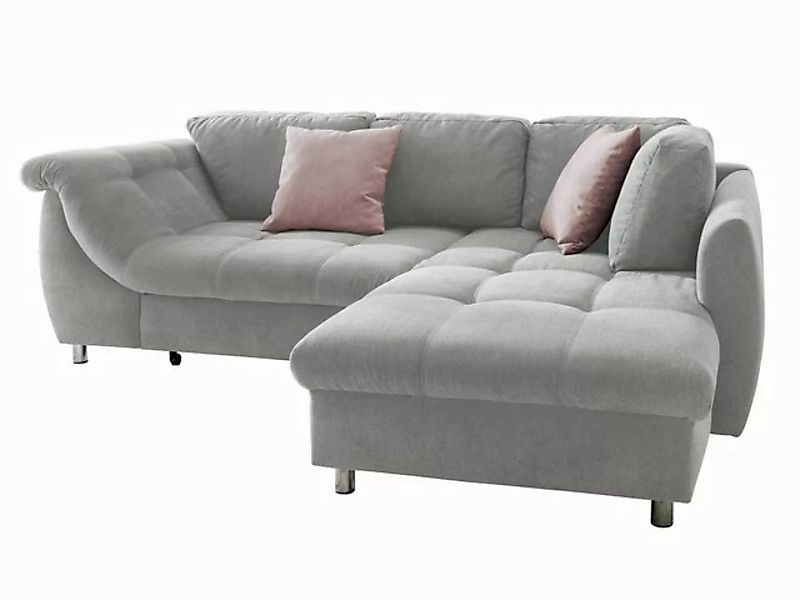 luma-home Ecksofa 17003, 250x190 cm, Ottomane rechts, Bettfunktion, Wellenu günstig online kaufen