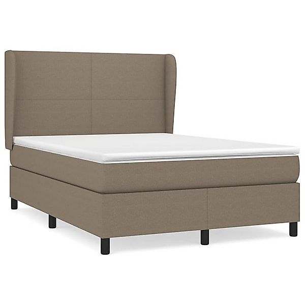 vidaXL Boxspringbett mit Matratze Taupe 140x200 cm Stoff1467870 günstig online kaufen