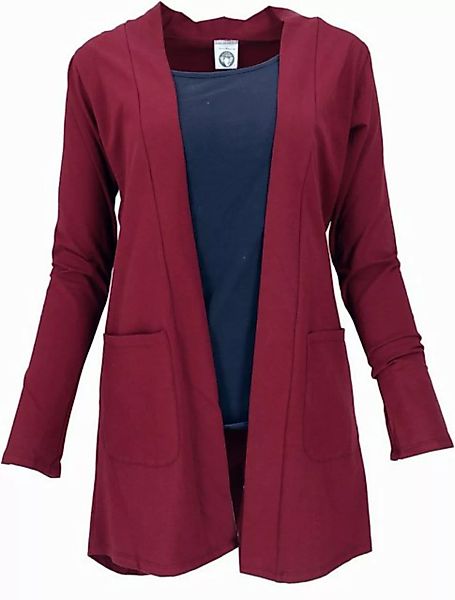 Guru-Shop Langjacke Offener Cardigan, lange Jacke - weinrot alternative Bek günstig online kaufen