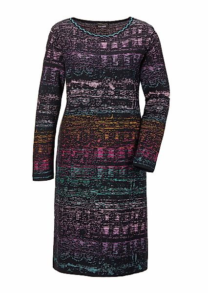 GOLDNER Strickpullover "Kurzgröße Baumwoll-Strickkleid, Rundhals" Jacquardm günstig online kaufen