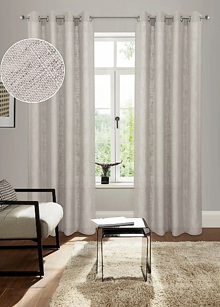 Bruno Banani Gardine "Jaden" Ösen 1 Stk. tlg. modern, zeitloser Schal, Lein günstig online kaufen