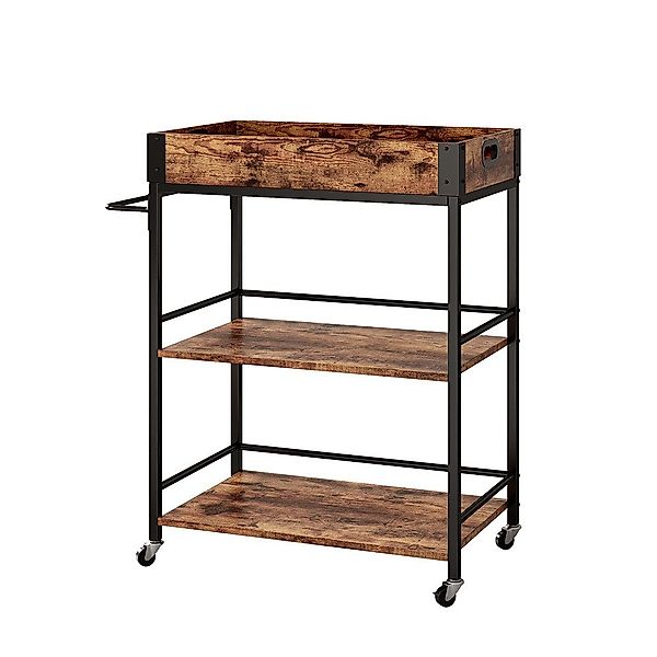 Vicco Barschrank Fyrk, Eiche rustikal/Schwarz, 65 günstig online kaufen