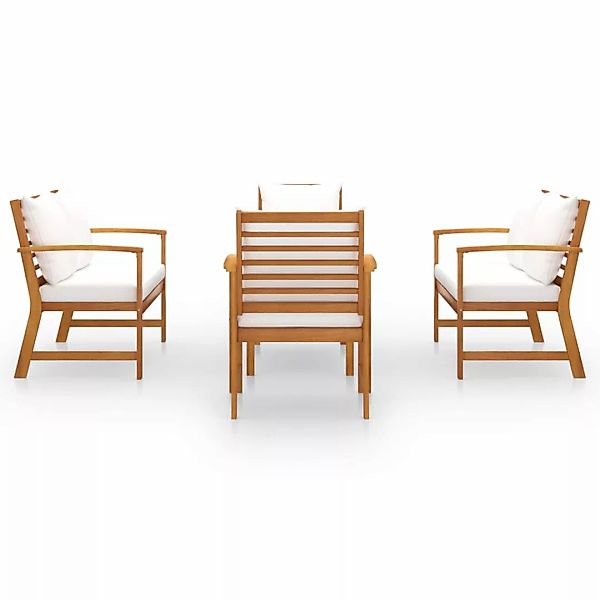 5-tlg. Garten-lounge-set Mit Auflagen Massivholz Akazie günstig online kaufen