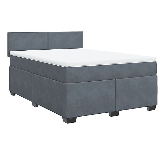 vidaXL Bett Boxspringbett mit Matratze Dunkelgrau 140x200 cm Samt günstig online kaufen