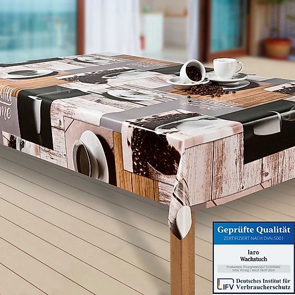 laro Tischdecke Wachstuch-Tischdecken Abwaschbar Kaffee. schwarz/braun günstig online kaufen