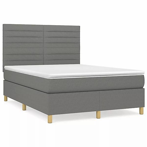 vidaXL Boxspringbett mit Matratze Dunkelgrau 140x190 cm Stoff1387575 günstig online kaufen
