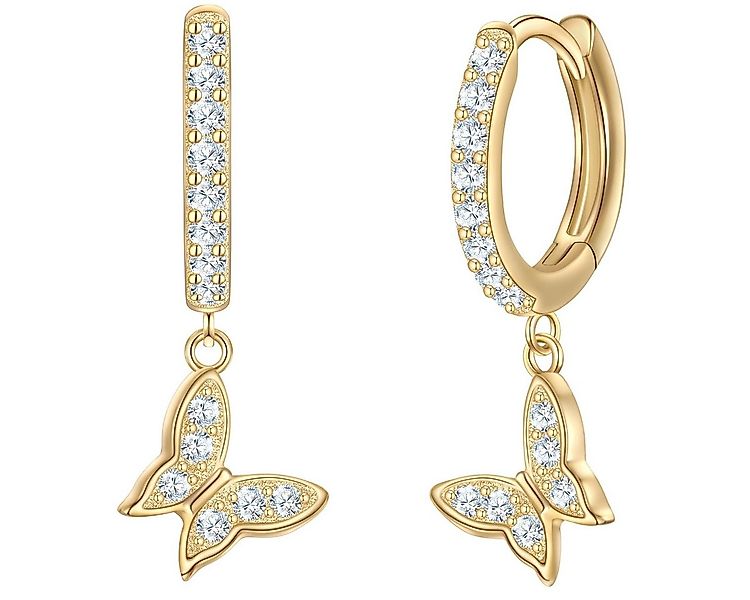 Glanzstücke München Paar Creolen Schmetterling gelbgold günstig online kaufen