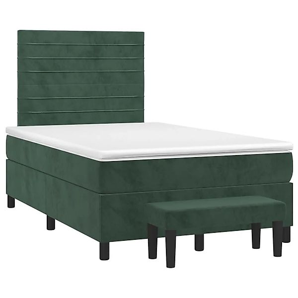 vidaXL Boxspringbett mit Matratze Dunkelgrün 120x200 cm Samt 3137896 günstig online kaufen