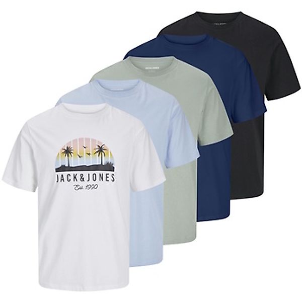Jack & Jones  T-Shirt T-Shirt PALM Kurzarmshirt 5er Pack günstig online kaufen