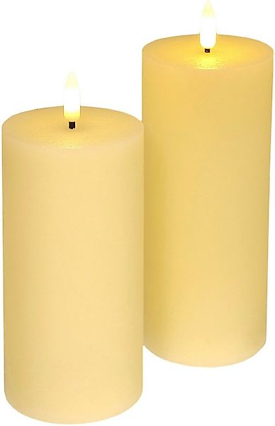 I.GE.A. LED-Kerze LED Echtwachskerze 2er Set (2-tlg), Mit Timer Flackernd S günstig online kaufen