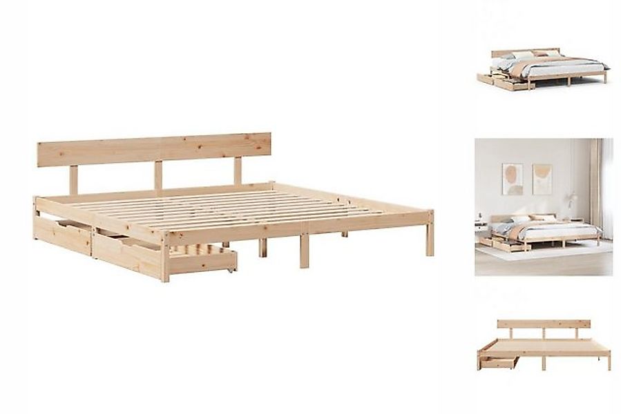 vidaXL Bettgestell Massivholzbett ohne Matratze 180x200 Kiefernholz Bett Be günstig online kaufen