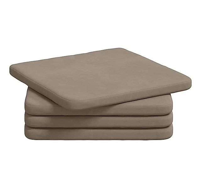 vidaXL Sitzauflage Sitzkissen 4 pcs Taupe 40 x 40 x 3 cm Mikrofaserstoff, ( günstig online kaufen