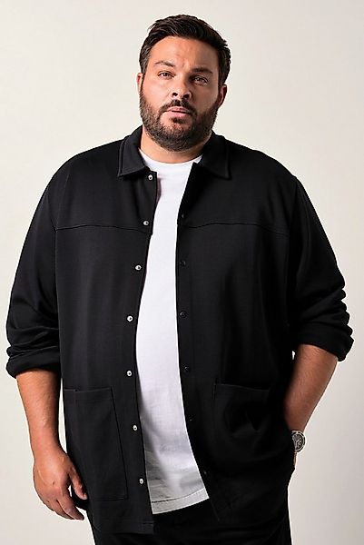 Men Plus Businesshemd Jersey-Overshirt FLEXLASTIC® Langarm Hemd günstig online kaufen