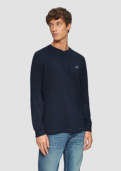 s.Oliver Langarmshirt Langarmshirt mit Henley-Ausschnitt und Garment Dye Ar günstig online kaufen