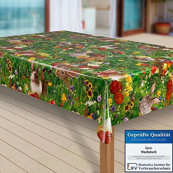 laro Tischdecke Wachstuch-Tischdecken Abwaschbar Ostern Blumenwiese günstig online kaufen
