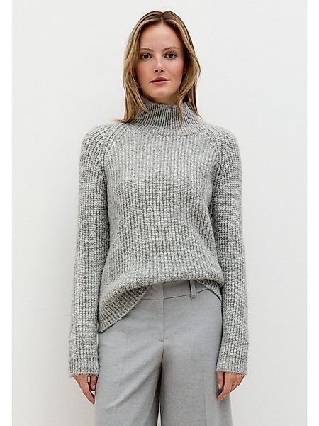 MORE&MORE Rundhalspullover schimmernder Rippstrickpullover günstig online kaufen