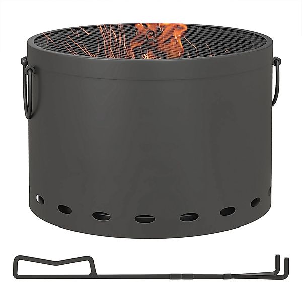 Outsunny Feuerschale mit Griff, Schürhaken und günstig online kaufen